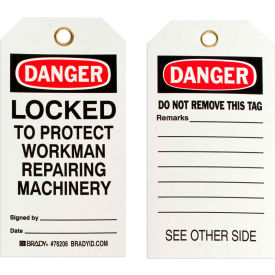 Brady® 76206 Lockout Tag 2 Sided 25/Pkg Polyester 3
