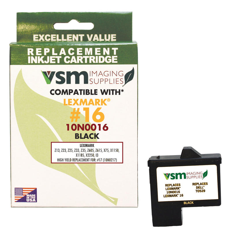VSM Remanufactured Black Ink Cartridge Replacement For Lexmark 16, 10N0016, VSM10N0016 (Min Order Qty 3) MPN:VSM10N0016