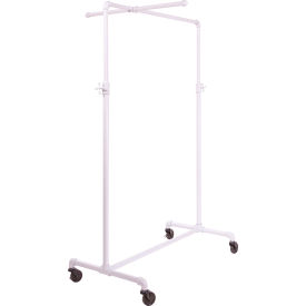 Econoco Pipeline 41 in. W x 72 in. H Adjustable Gloss White Garment Rack with Crossbar PSBBCB1ADJWH