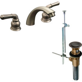 Dominion Faucets 77-5505 Wide Spread Faucet w/ Pop Up & Medium Arc Spout 1.2 GPM Brushed Nickel 77-5505