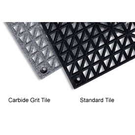 Durable Corporation Cushion Tile Modular Drainage Carbide Grit Tile 1' X 1' Black 36/Case 807S1212BK