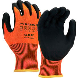 Polyurethane HPPE HiVis Orange Liner A4 Cut-Resistant Gloves Size XL GL404CXL - Pkg Qty 12