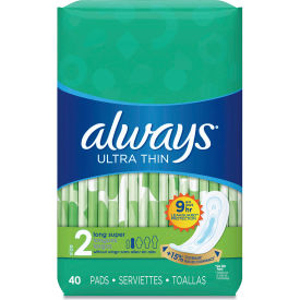 Always® Ultra Thin Pads Size 2 Super Long Super Absorbency 40/Pack 12853PK