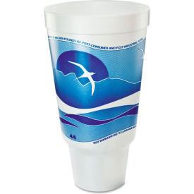 Dart® Horizon® Hot/Cold Foam Drink Cups 44 oz Ocean Blue/White Pack of 300 44AJ32H