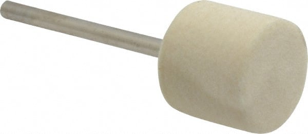 Mounted Polishing Bob: Cylinder Shape, 3/4 in Max Dia, 1/8 in Shank Dia, Wool Felt MPN:B8-RH Mounted Polishing Bob: Cylinder Shape, 3/4 in Max Dia, 1/8 in Shank Dia, Wool Felt MPN:B8-RH