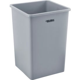 GoVets™ Square Plastic Trash Can 35 Gallon Gray 439GY641