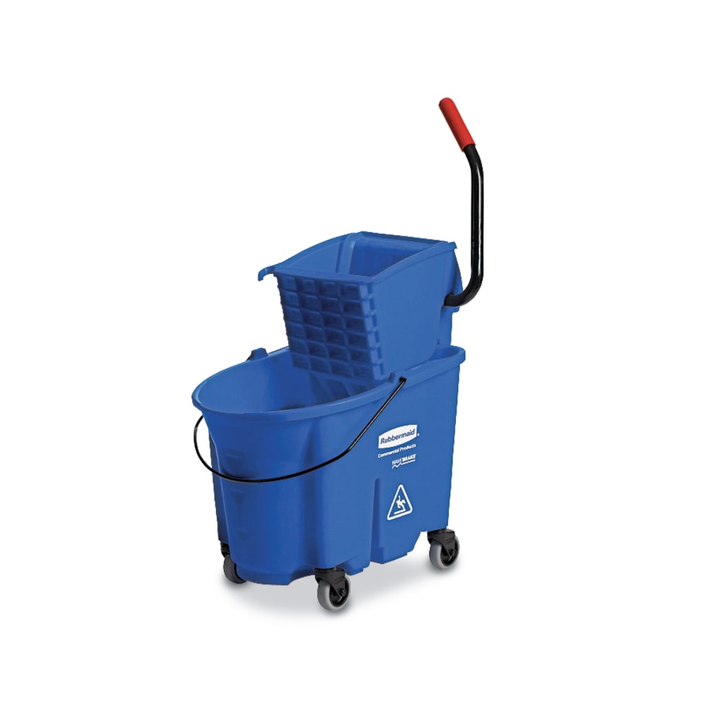 Rubbermaid Commercial WaveBrake Plastic/Steel Side-Press Wringer/Bucket Combo, 8.75 Gallons, Blue MPN:758888BLU