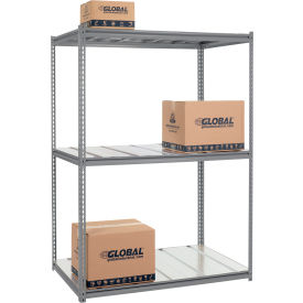GoVets 3 Shelf Heavy Duty Boltless Shelving Z Beam Starter 60Wx36Dx84H Steel Deck 906GY580