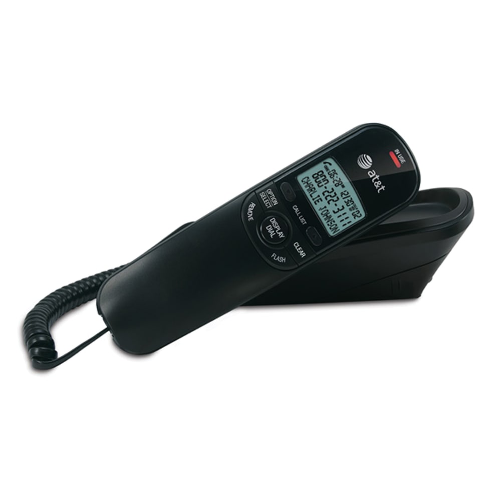 AT&T TR1909 Corded Trimline Phone With Call Waiting/Caller ID, Black MPN:TR1909BK