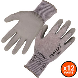 Ergodyne® Proflex 7024 Cut Resistant Gloves Polyurethane Coated ANSI A2 M Gray 12 Pairs 10393