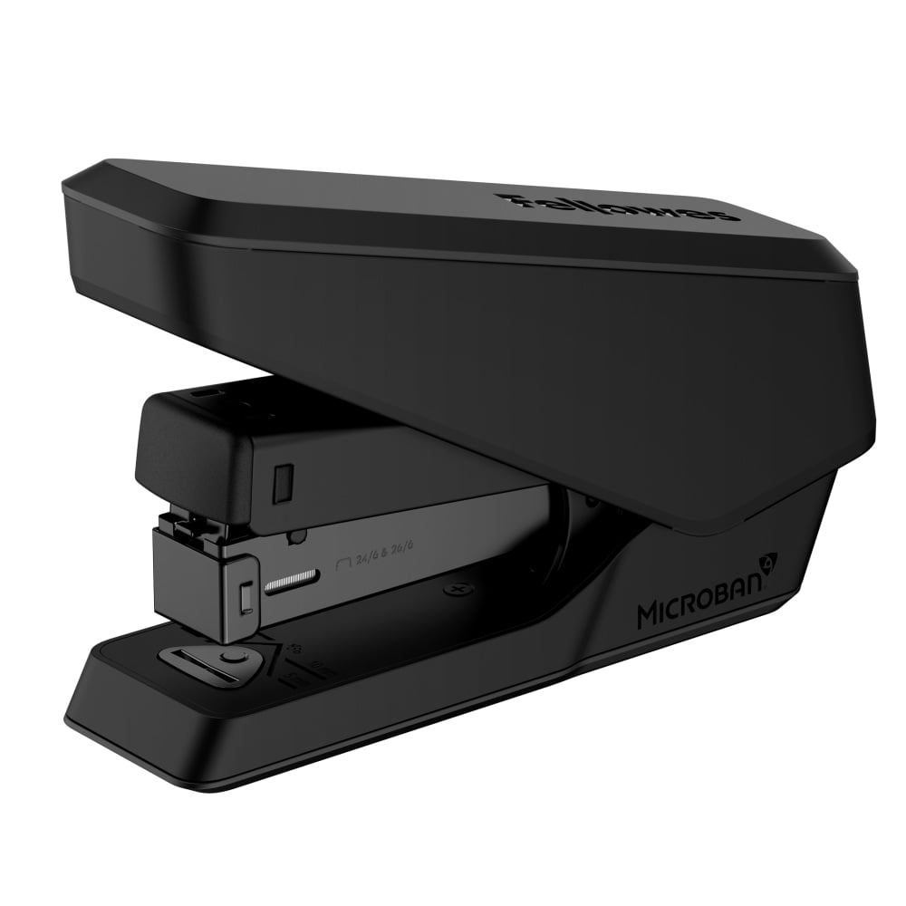 Fellowes LX840 Half Strip EasyPress Desktop Stapler with Anti-microbial Technology, 25-sheet Capacity, Black MPN:5010601