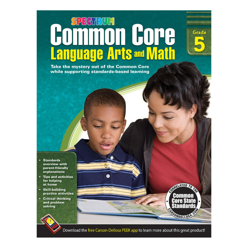 Spectrum Common Core Language Arts And Math, Grade 5 MPN:704505