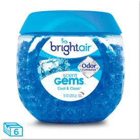 Bright Air Scent Gems Odor Eliminator Cool and Clean Blue 10 oz. 6/Case BRI 900228