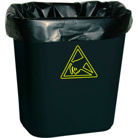 Conductive Trash Liners WBASLB Black 7-10 Gal 100 Liners/Pack WBAS-LB