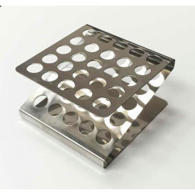 United Scientific™ Test Tube Rack Stainless Steel 25 Places Silver TTRSS25