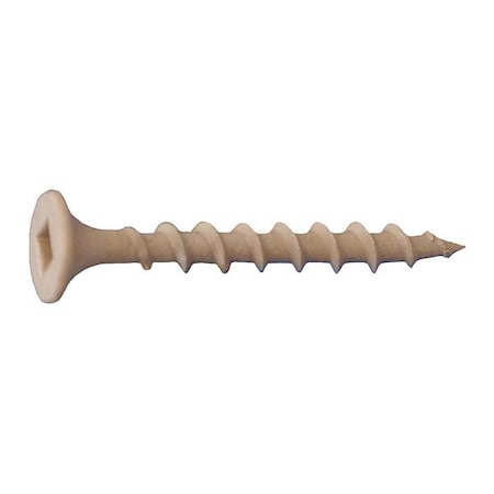 Deck Screw, #8 x 2-1/2 in, Steel, Flat Head, Square Drive, 2500 PK MPN:ACQDK08212TAN