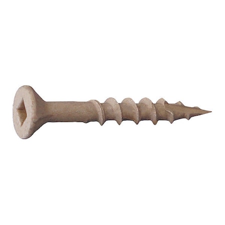 Deck Screw, #10 x 3-1/2 in, Steel, Flat Head, Square Drive, 1000 PK MPN:ACQDLFLSQ10312TAN