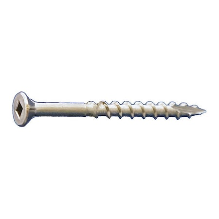 Deck Screw, #10 x 3-1/2 in, 18-8 Stainless Steel, Flat Head, Square Drive, 1000 PK MPN:DKSS10312