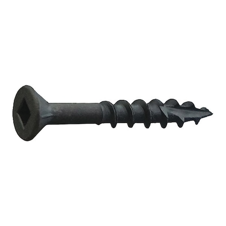 Wood Screw, #8, 1-5/8 in, Black Oxide Low Carbon Steel Flat Head Square Drive, 5000 PK MPN:DLFLSQB081158
