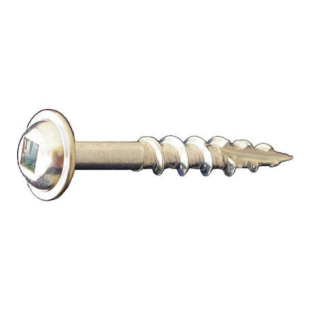 Wood Screw, #8, 2 in, Zinc Plated Low Carbon Steel Flange Round Head Square Drive, 3000 PK MPN:DLRWSQZ08200