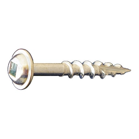 Wood Screw, #10, 3-1/2 in, Zinc Yellow Low Carbon Steel Flange Round Head Square Drive, 1000 PK MPN:DLRWSQZY10312