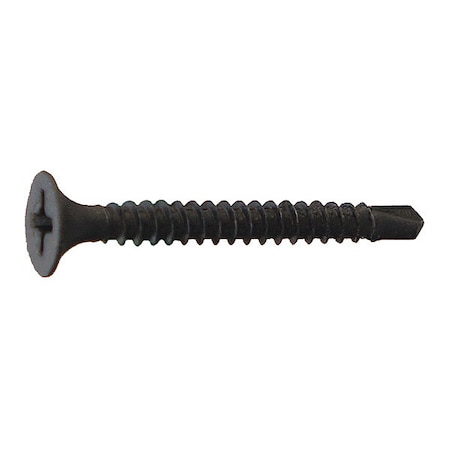 Self-Drilling Screw, #6 x 1 in, Phosphate Steel Flat Head Phillips Drive, 10000 PK MPN:DWSDB06100