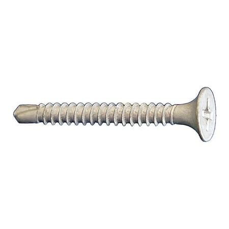 Self-Drilling Screw, #6 x 1-1/4 in, Dagger Guard Steel Flat Head Phillips Drive, 8000 PK MPN:DWSDCT061104