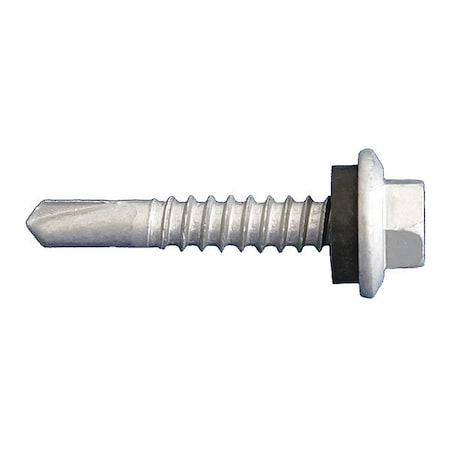 Self-Drilling Screw, #12 x 1-1/4 in, Dagger Guard Steel Flange Hex Head External Hex Drive, 2500 PK MPN:FLGSD2CT121104
