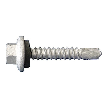 Self-Drilling Screw, #10 x 1-1/2 in, Dagger Guard Steel Flange Hex Head External Hex Drive, 3000 PK MPN:FLGSD3CT10112