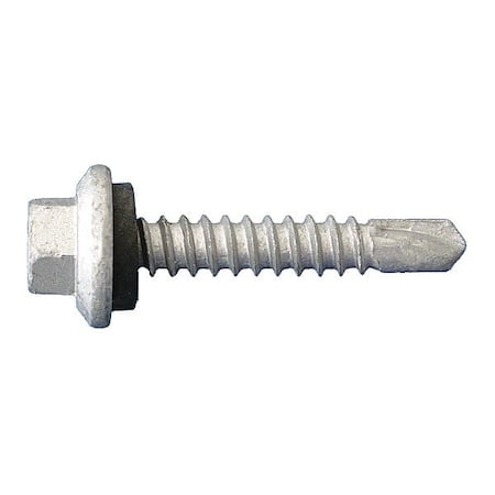 Self-Drilling Screw, #12 x 3/4 in, Dagger Guard Steel Flange Hex Head External Hex Drive, 3000 PK MPN:FLGSD3CT12034