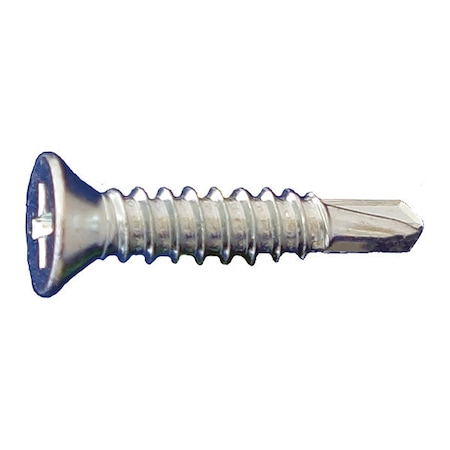 Self-Drilling Screw, #14 x 6 in, Zinc Plated Steel Flat Head Phillips Drive, 500 PK MPN:FPSDZ1460