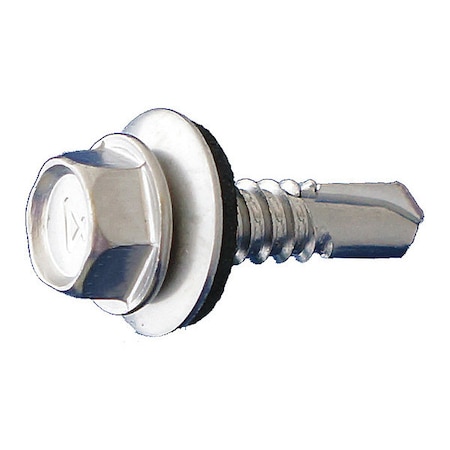 Self-Drilling Screw, #10 x 1-1/2 in, Dagger Guard 410 Stainless Steel Flange Hex Head 3000 PK MPN:NEOSDSS10112
