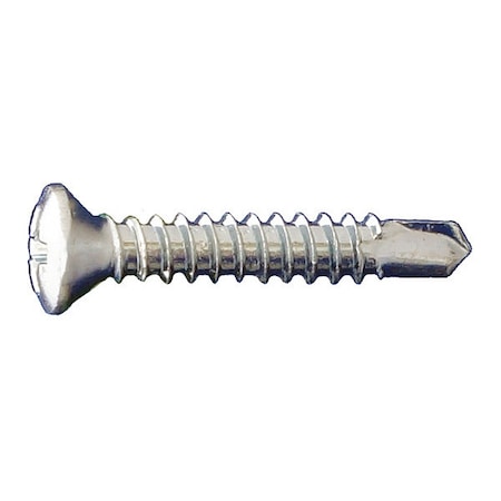 Self-Drilling Screw, #8 x 1-1/2 in, Zinc Plated Steel Oval Head Phillips Drive, 5000 PK MPN:OPSDZ08112