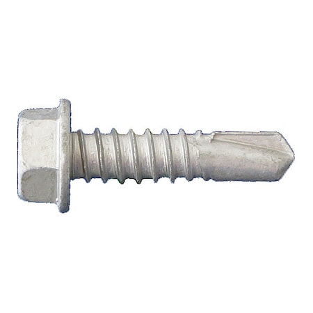 Self-Drilling Screw, #14 x 1-1/2 in, Dagger Guard Steel Flange Hex Head External Hex Drive, 2000 PK MPN:SDCTSLV14112