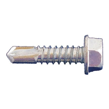 Self-Drilling Screw, #10 x 5/8 in, Zinc Plated Steel Flange Hex Head External Hex Drive, 7500 PK MPN:SDZ100058