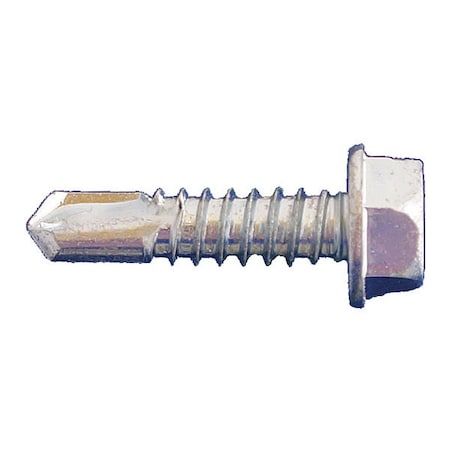Self-Drilling Screw, #10 x 2 in, Zinc Plated Steel Flange Hex Head External Hex Drive, 2000 PK MPN:SDZ1020