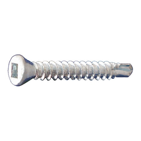 Self-Drilling Screw, #6 x 1-5/8 in, Zinc Plated Steel Trim Head Square Drive, 5000 PK MPN:TRSQSDZ06158