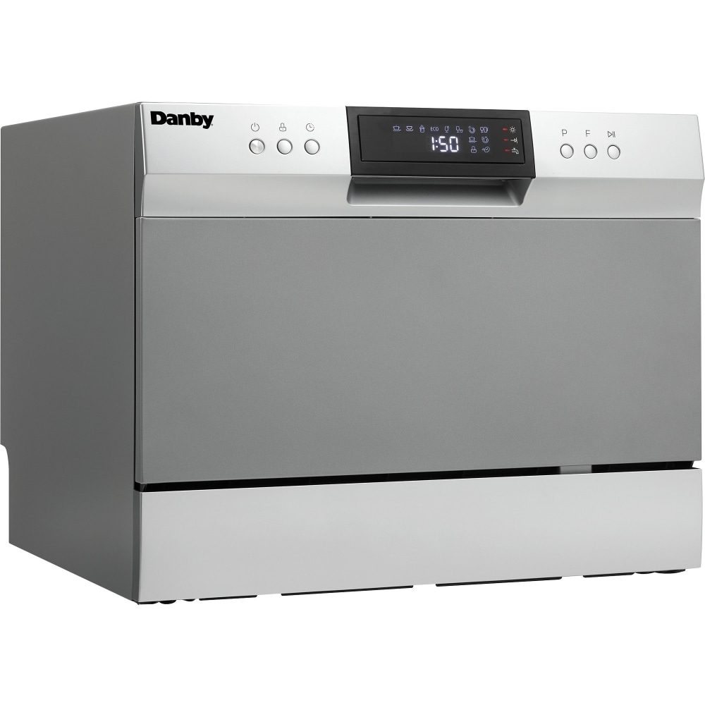 Danby 6 Place Setting Dishwasher - Countertop - 6 Place Settings - 3.10 gal Capacity - 8 Programmes - 54 dB - Silver, Black MPN:DDW631SDB