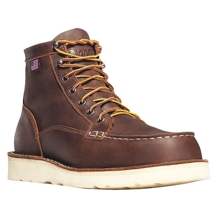 Men's 6-Inch Work Boot, 11 1/2 D, Steel Toe, 6 in H, Brown, 15564 MPN:15564