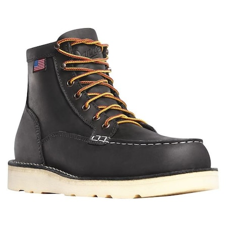 Men's 6-Inch Work Boot, 11 D, Steel Toe, 6 in H, Black, 15569 MPN:15569