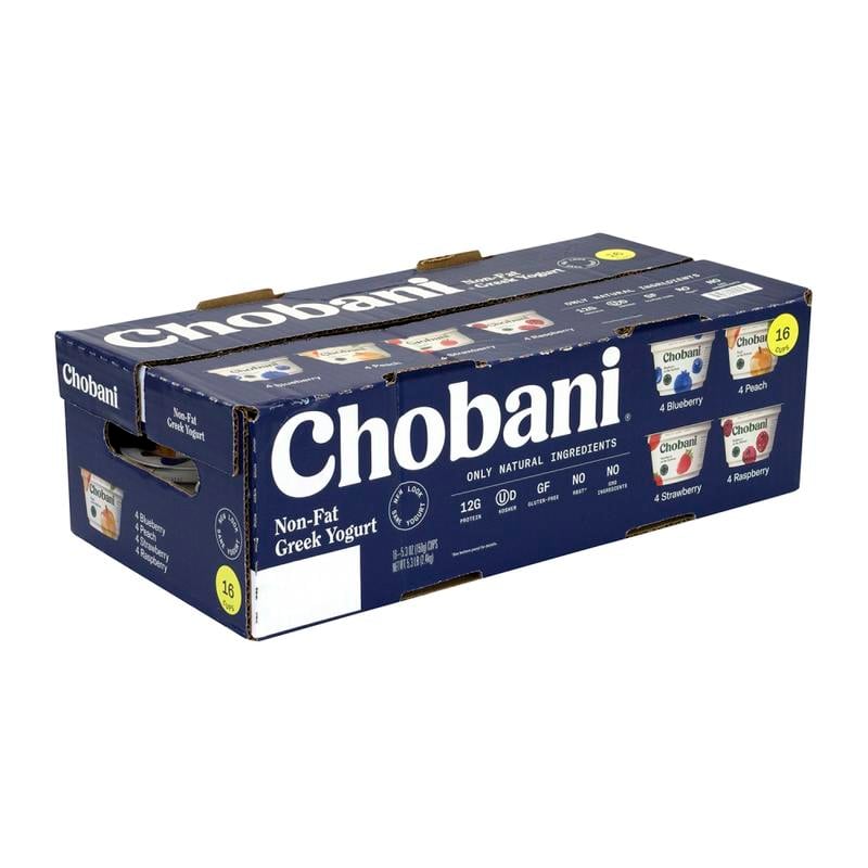 Chobani Greek Yogurt, 5.3 Oz, Assorted Flavors, Pack Of 16 MPN:980058820