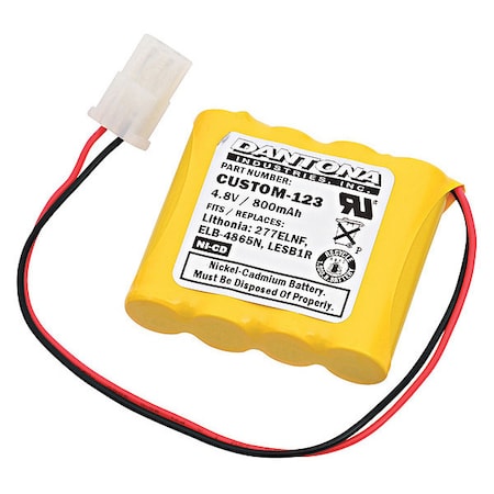 Battery 4.8 Volt Nickel Cadmium Dantona Emergency Lighting Battery MPN:CUSTOM-123