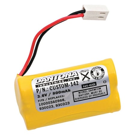 Battery 3.6 Volt Nickel Cadmium Dantona Emergency Lighting Battery MPN:CUSTOM-142