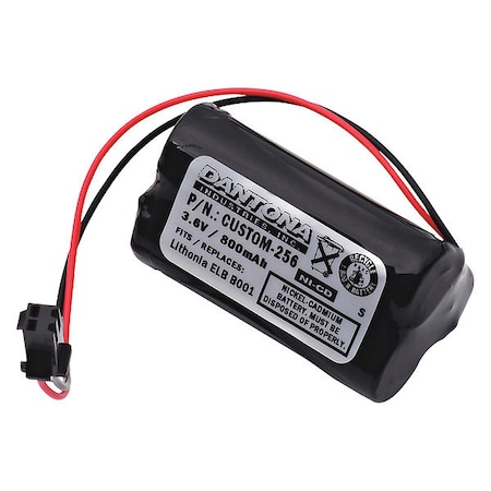 Dantona Battery - For Emergency Lighting - Battery Rechargeable - AA - 800 mAh - 3.6 V DC - 1-/ Pack MPN:CUSTOM-256
