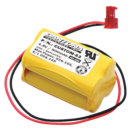 Battery 4.8 Volt Nickel Cadmium Dantona Emergency Lighting Battery MPN:CUSTOM-63