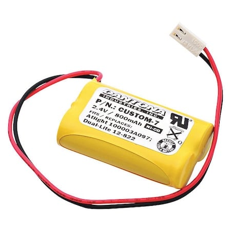 Dantona Battery - For Emergency Lighting - Battery Rechargeable - AA - 800 mAh - 2.4 V DC - 1-/ Pack MPN:CUSTOM-7