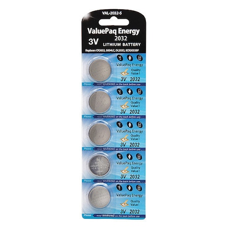Dantona Battery - 220 mAh - 3 V DC - 5-/ Pack MPN:VAL-2032-5