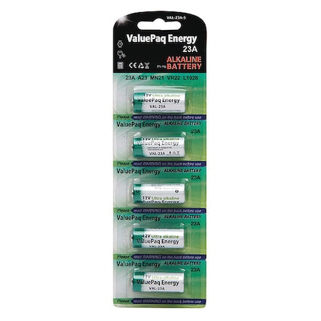 Battery 12 Volt Alkaline Dantona 5 Pack Specialty Batteries MPN:VAL-23A-5