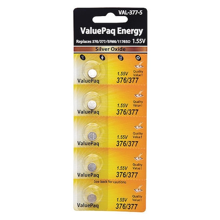 Battery 1.5 Volt Silver Oxide Dantona 5 Pack Specialty Batteries MPN:VAL-377-5