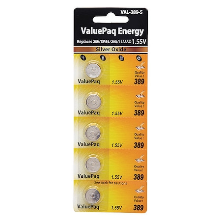 Battery 1.55 Volt Silver Oxide Dantona 5 Pack Specialty Batteries MPN:VAL-389-5